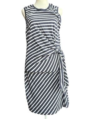 ATM Navy and White Striped T Shirt Dress Sz M